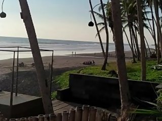 Real outdoor sex on a public beach - Cum on belly