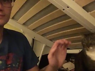 Caucasian Geeky Twunk Rubs And Kisses Teen Pussy