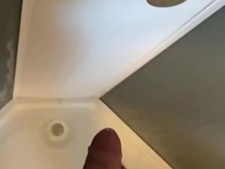 HUGE CUMSHOT IN THE SHOWER