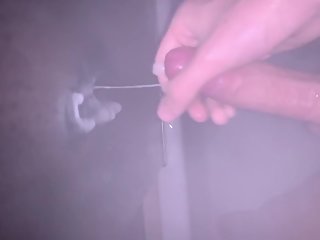 Wanking and cumming in the shower