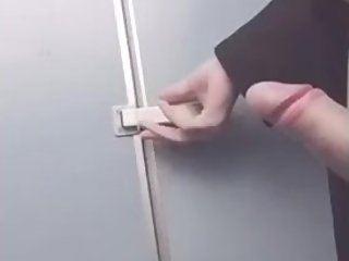 [masochist] exposed in the public toilet of the station