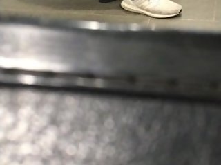 College girl dipping her socked feet - candid shoeplay