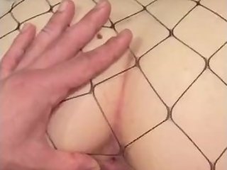 thick slut in fishnets takes massive cock