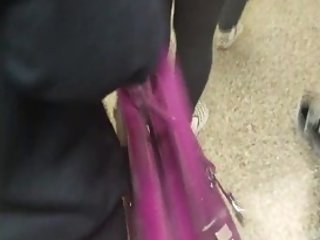 Candid creepshot thick latino, interrupted by thick white girl