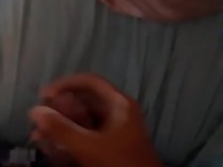 Teen jerks off with lotion